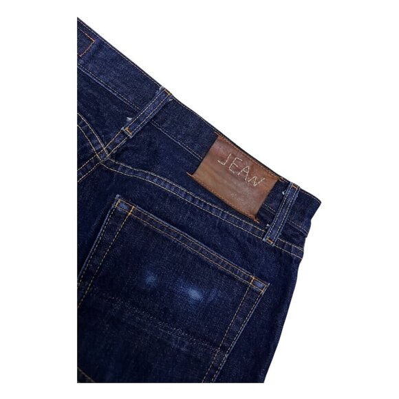 JEAN SHOP Japanese Raw Selvedge Denim Dark Wash Designer Pants Jeans Mens 31x32 - Picture 4 of 8